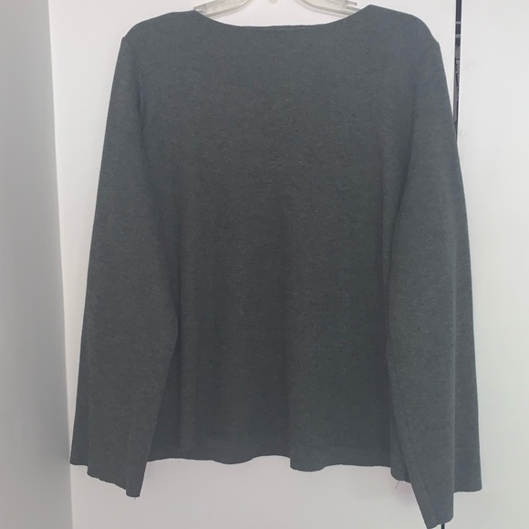 Zara Dark Grey Fine Rib Knit Boat Neck Sweater - Picture 6 of 12